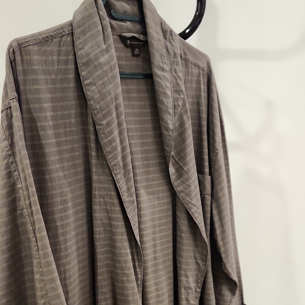Hudson Jeans Gray Plaid Men's Robe